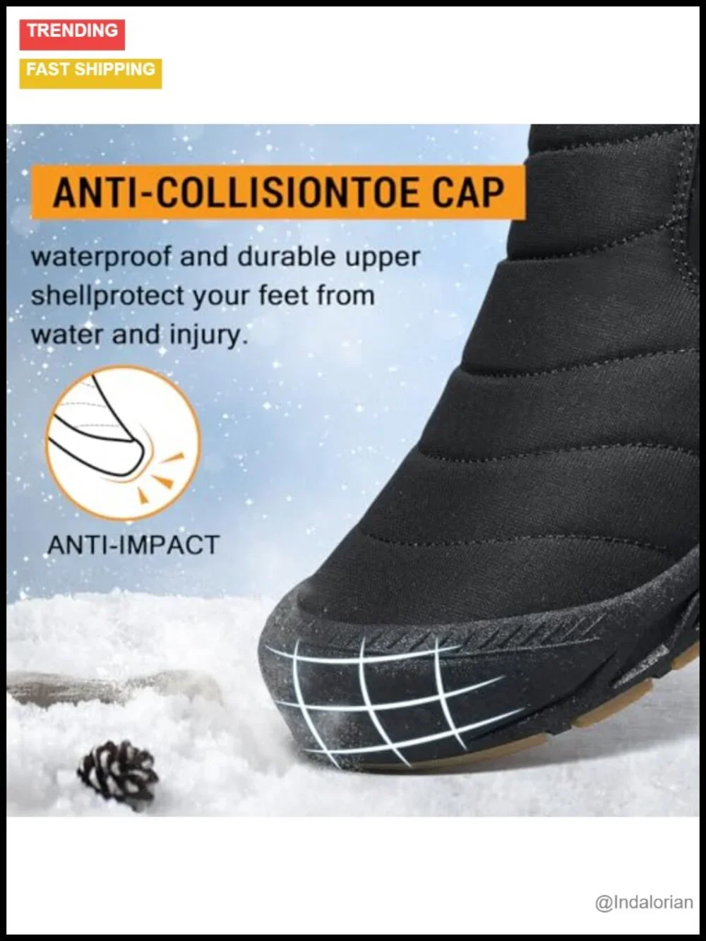 Waterproof Fur Lined Snow Boots with Zipper Closure